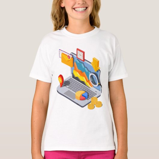 Laptop Computing T-shirt (Voorkant)