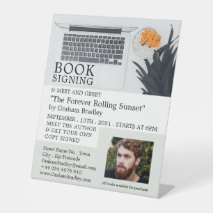 Laptop Display, schrijverboekhandtekening Adverter Reclamebord Met Voetstuk