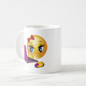 Laptop Emoji Meisje Koffiemok (Voorkant links)