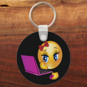 Laptop Emoji Meisje Sleutelhanger (Achterkant)