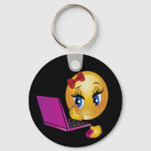 Laptop Emoji Meisje Sleutelhanger (Achterkant)