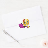 Laptop Emoji Meisje Vierkante Sticker (Envelop)