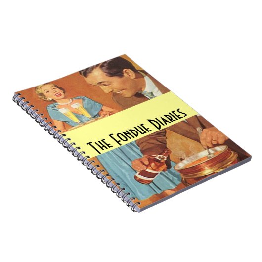 Laptop  Fondue Diaries Party Couple Retro Notitieboek (Rechterzijde)