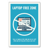 Laptop-Free Zone Table Kaart (Voorkant)