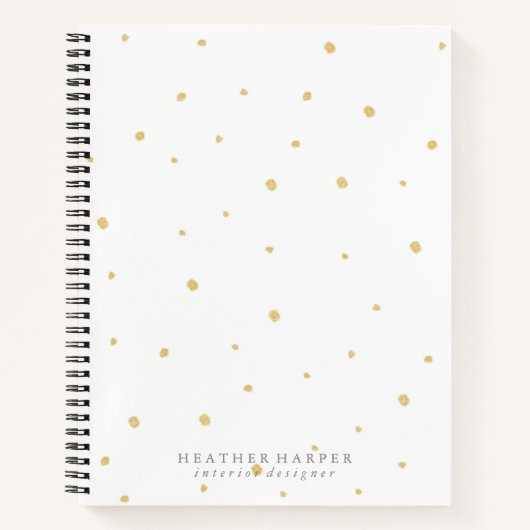 Laptop - Gold Stippen White Notitieboek (Voorkant)