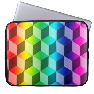 Laptop Hoes - Illusie van Regenboog Blokken