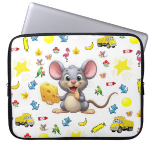 Laptop Hoes Muis Gele Kaas Ster Truck Kat 