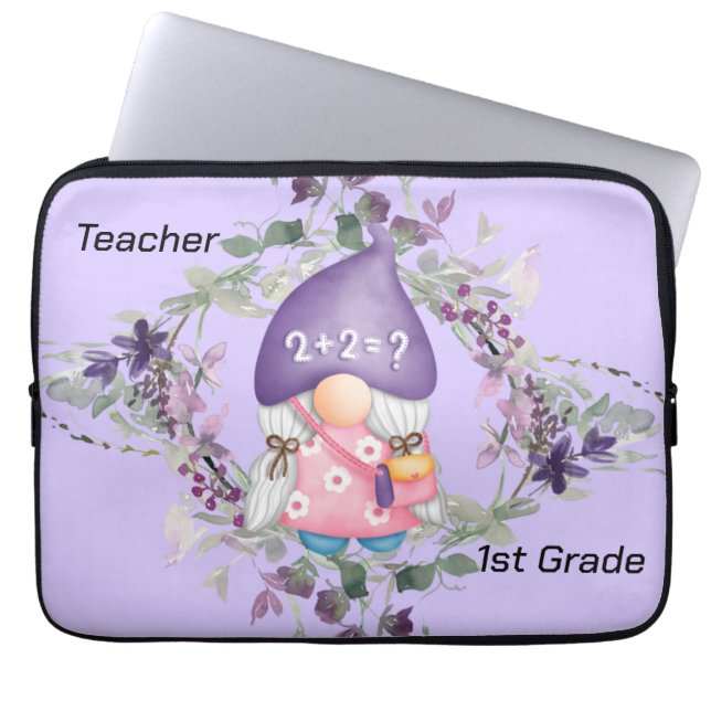 Laptop Hoesje 1e graad docent lavender Laptop Sleeve (Voorkant)