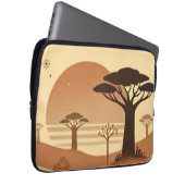 🌅 Laptop Hoesje – African Sunset Elegance 🌅 Sleeve (Voorkant Rechts)