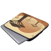 🌅 Laptop Hoesje – African Sunset Elegance 🌅 Sleeve (Voorkant onderkant)