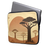 🌅 Laptop Hoesje – African Sunset Elegance 🌅 Sleeve (Voorkant Links)