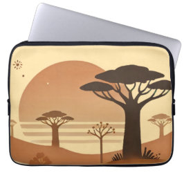 🌅 Laptop Hoesje – African Sunset Elegance 🌅 Sleeve