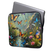 Laptop Hoesje met vlinders Sleeve (Voorkant Links)