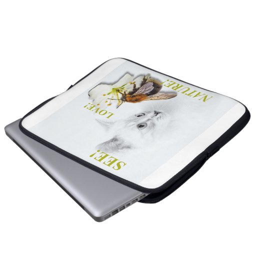 Laptop Hoesje voor kattenliefhebber Laptop Sleeve (Voorkant onderkant)