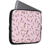 laptop hoesjes roze bloemen laptop sleeve (Voorkant Rechts)
