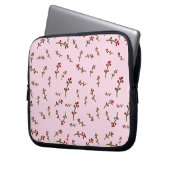 laptop hoesjes roze bloemen sleeve (Voorkant Links)