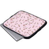 laptop hoesjes roze bloemen sleeve (Voorkant onderkant)