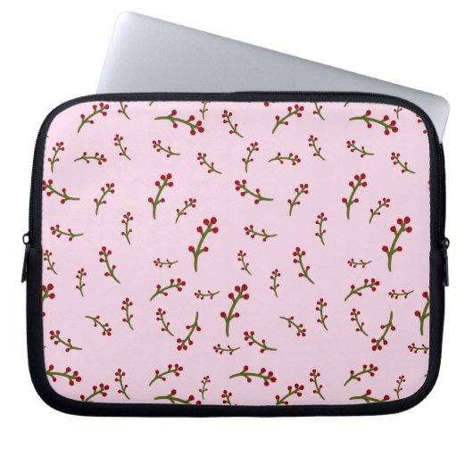 laptop hoesjes roze bloemen sleeve (Voorkant)