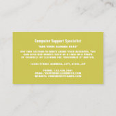 Laptop, informatietechnologie, computer visitekaartje (Achterkant)