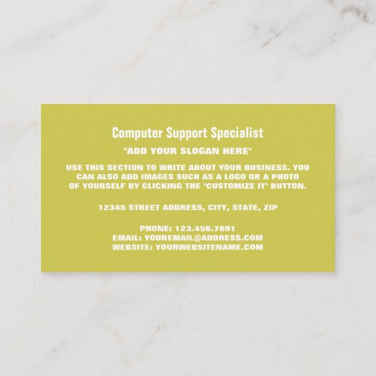 Laptop, informatietechnologie, computer visitekaartje (Achterkant)