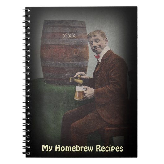 Laptop Journal Homebrew Recipe Book Antiek Fun Notitieboek (Voorkant)