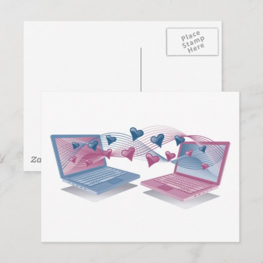 Laptop Love-kaarten Briefkaart (Voorkant / Achterkant)
