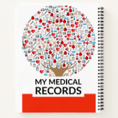 Laptop met bewaarder van medische dossiers notitieboek (Achterkant)