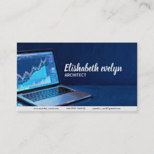 Laptop met financiële grafieken h872 visitekaartje
