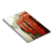 Laptop met rode telefooncabines notitieboek (Rechterzijde)
