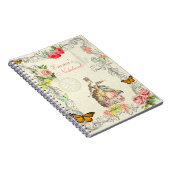 laptop met rozen en vlinders notitieboek (Rechterzijde)