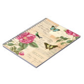  laptop met rozen en vlinders notitieboek (Linkerzijde)