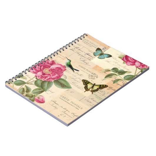  laptop met rozen en vlinders notitieboek (Linkerzijde)