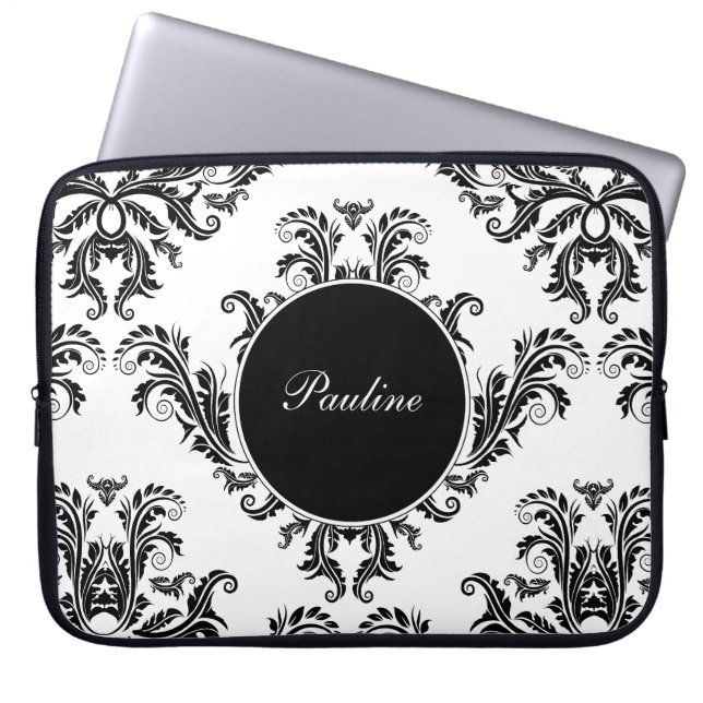 Laptop Monogram Sleeves Floral Motif (Voorkant)