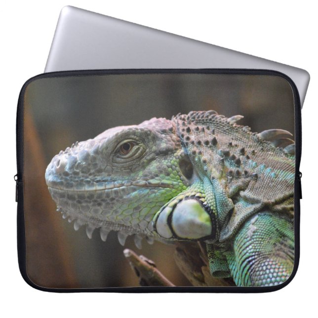 Laptop Mouw met hoofd van kleurrijke Iguana hagedi Sleeve (Voorkant)