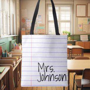 Laptop op papier met beste cadeaubon voor docenten tote bag