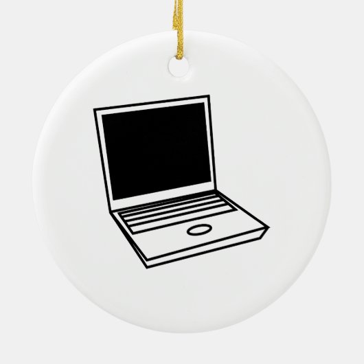 Laptop PC Keramisch Ornament (Achterkant)