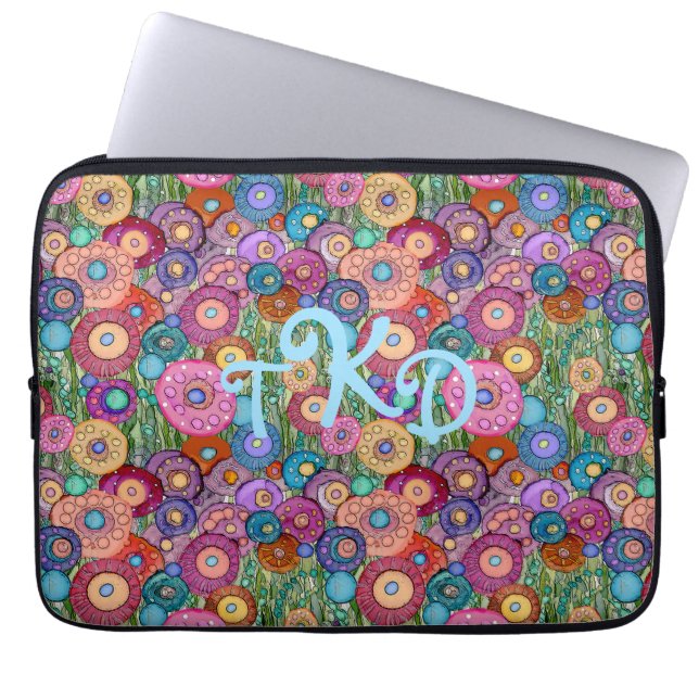 LAPTOP SLEEVE ABSTRACTE CIRCLL BRITE MONOGRAM (Voorkant)