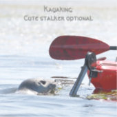 Laptop sticker - Kayaker gevolgd door een merkwaar (Voorkant)