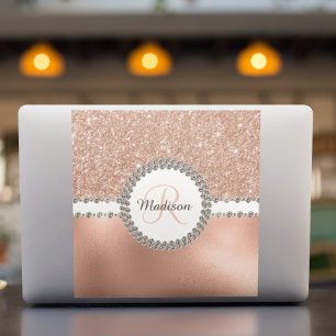 Laptop Sticker Roos Gold Monogram Diamond