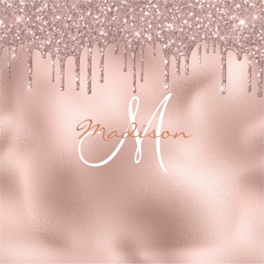 Laptop Sticker Roos Gold Monogram Glitter (Voorkant)