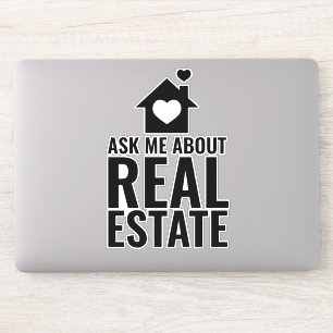 Laptop Sticker - Vraag me over onroerend goed