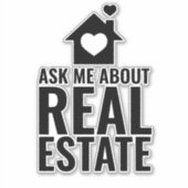 Laptop Sticker - Vraag me over onroerend goed (Voorkant)