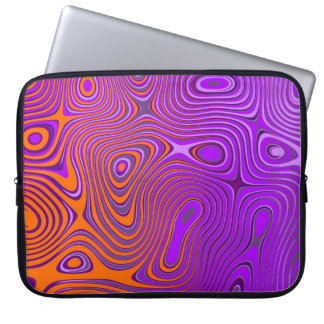 Laptop Tasche mit Psycho Muster orange/pink Sleeve