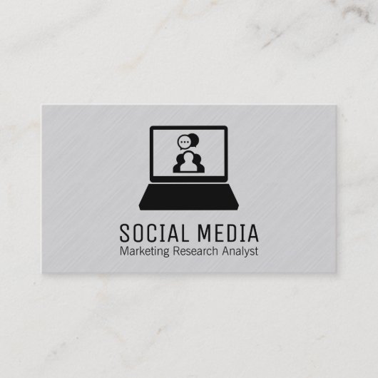 Laptop | Textuurlijnen 2 Visitekaartje (Voorkant)