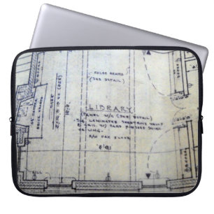Laptop van de Blauwdruk van de bibliotheek Sleeve
