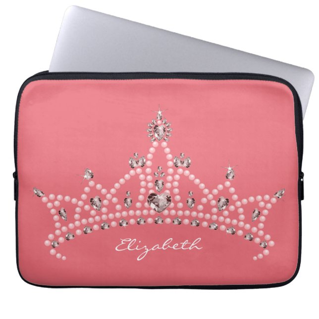 Laptop van de Kroon van de Tiara van de prinses Laptop Sleeve (Voorkant)