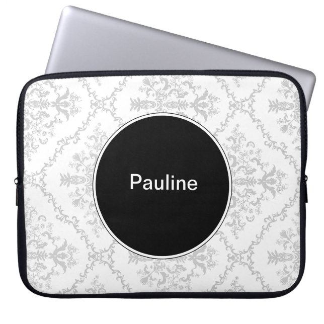 Laptop van het damast het Monogram van Sleeves (Voorkant)