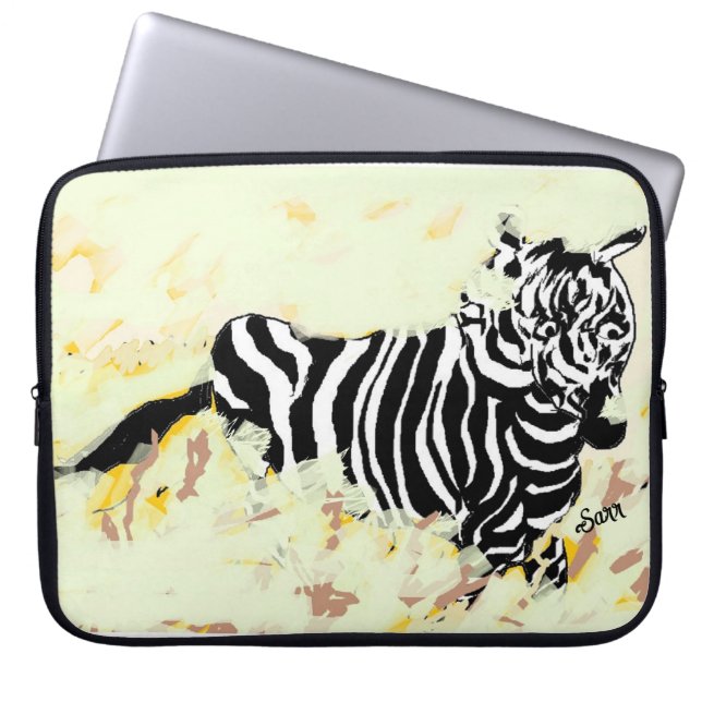 Laptop: vrijheid van de zebra laptop sleeve (Voorkant)