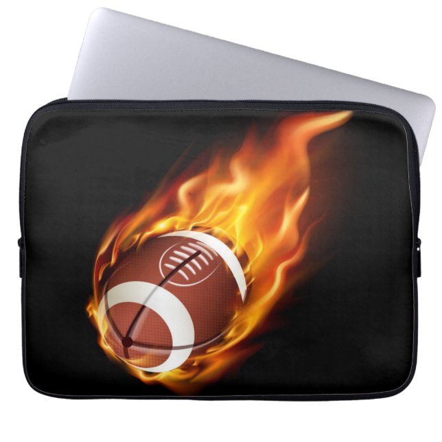 Laptophoes 13-inch vlammend Football Laptop Sleeve (Voorkant)