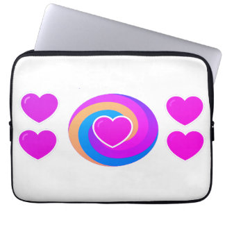 Laptophoes 15,5 en 13 inch Harten en Regenboog Laptop Sleeve